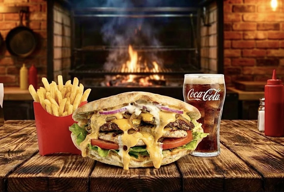 Sandwich Lezet en gros plan avec frites